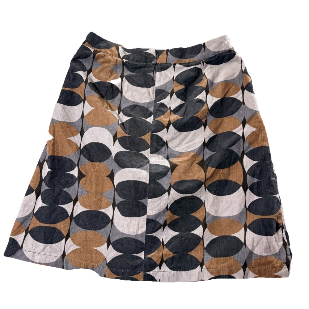 Boden‎ Corduroy Skirt Womens Multicolor Sz 6L Retro Geometric A Line 100% Cotton - Picture 2 of 10